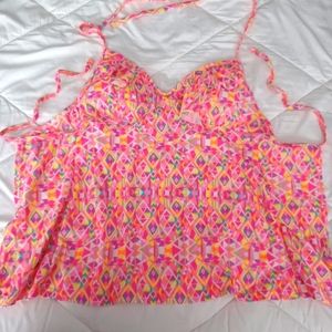 JUNIORS BATHING SUIT TOP BIKINI/TANKINI STYLE. OPEN BACK  SIZE MEDIUM BY ARIZONA